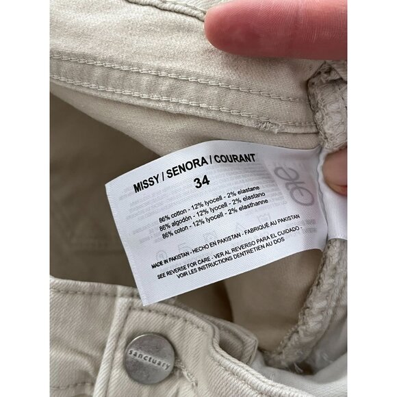 NWT Sanctuary Denim Womens Connector Kick Crop Pants In Moonstone Size 34 Standa - Picture 4 of 9
